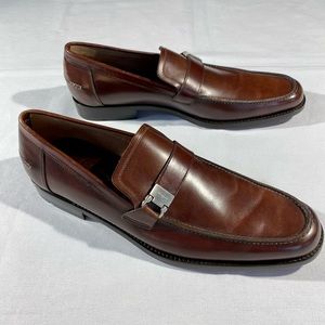 Salvatore Ferragamo Mens Brown Leather Loafers size 9